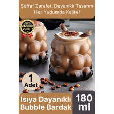 Özel Çeyiz Şeffaf Ince Şık Latte Meşrubat Kahve Çay Borosilikat Üzüm Model Bubble Bardak 180 ml