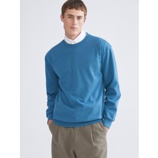 Lc Waikiki Yeni Sezon Bisiklet Yaka Baskılı Erkek Sweatshirt