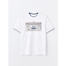 Lc Waikiki Yeni Sezon Bisiklet Yaka Baskılı Penye Erkek Tişört