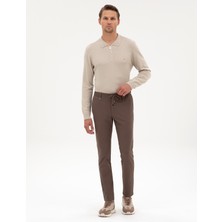 Pierre Cardin Erkek Vizon Beli Lastikli Kordonlu Klasik Jogger Pantolon 50314229-VR052