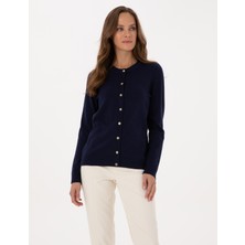 Pierre Cardin Kadın Lacivert Slim Fit Triko Hırka 50316337-VR033