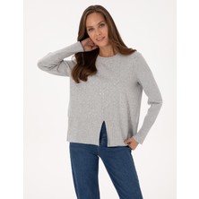 Pierre Cardin Kadın Gri Melanj Regular Fit Kazak 50310926-VR086