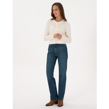 Pierre Cardin Kadın Mavi Straight Fit Jean Pantolon 50318237-VR036