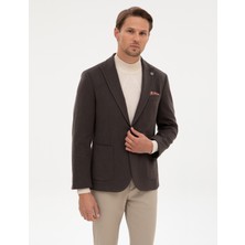 Pierre Cardin Erkek Kahverengi Slim Fit Flanel Dokulu Ceket 50317671-VR029