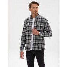 Pierre Cardin Erkek Siyah Oduncu Ekose Regular Fit Uzun Kollu Gömlek 50312356-VR046