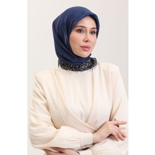Etnik Kehribar Eşarp 70292-12 Kot Mavi