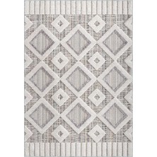 Aren Halı Venezia Geometrik Beyaz Polyester ve Pamuklu Yıkanabilir Kaydırmaz Taban Dijital Baskı Halı