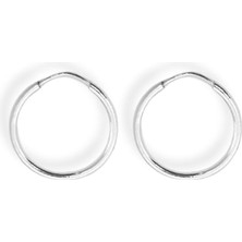 Oya Silver Ince Gümüş Halka Küpe 1.5mm-1.5x1.5cm