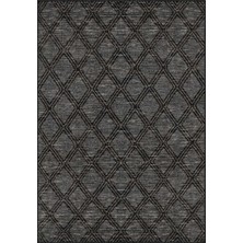 Aren Halı Alcaraz Geometrik Antrasit Polyester ve Pamuklu Yıkanabilir Kaydırmaz Taban Dijital Baskı Halı