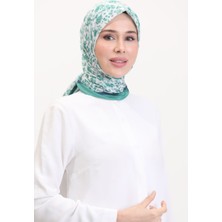 Desenli Soft Eşarp 70261-11 Yeşil Lacivert
