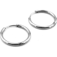 Ince Yuvarlak Tasarım 1.5mm Unisex Kadın Erkek Çelik Halka Küpe ER215