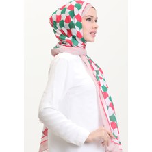 Desenli Soft Şal 70266-08 Fuşya Yeşil