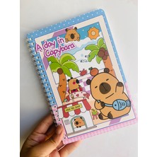 Capybara Kapibara Defter Spiralli Çizgili