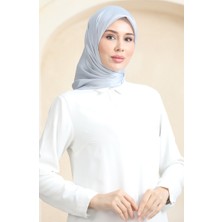 Düz Kristal Eşarp 70252-04 Gümüş Gri