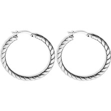 Oya Silver Burgu Kadın Gümüş Halka Küpe 3.5x3.5cm