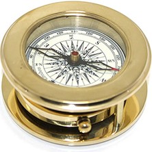 Ahşap Kutulu Pirinç Mercekli Pusula Model 2