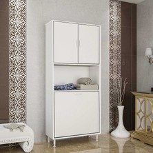 modilayn Bella Kirli Çamaşır Sepetli Çok Amaçlı Dolap Banyo Dolabı 75x160x32,5 Cm