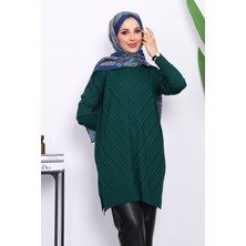 İmaj Butik Zümrüt Yeşili Soğuk İplik Triko Tunik