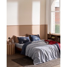 Madame Coco Ruben Çift Kişilik %100 Pamuk Ranforce Nakışlı Nevresim Takımı - Mavi