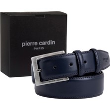 Pierre Cardin Lacivert Deri Erkek Kemeri (En 3,5 cm) PCK2009L7A