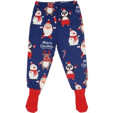 Bebek Patikli Pantolon Kendinden Çoraplı Alt Pijama 2 Adet
