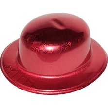 Kırmızı Renk Hologramlı Plastik Yuvarlak Melon 27X24 cm