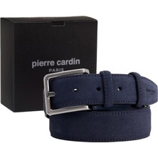 Pierre Cardin Lacivert Suet Deri Erkek Kemeri (En 3,5 cm) PC1009L3S