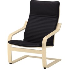 Poang Sallanan Koltuk Knisa Siyah Huş Yüksek Arkalıklı