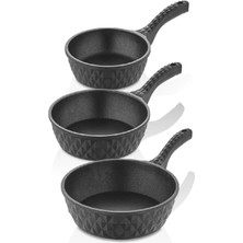 Taç Bella Döküm 3 Lü Tava Set Siyah 20-24-28 cm 8066