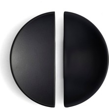 System 4716 Yarım Daire Oval Kulp Siyah Renk Tek Adet 16 mm
