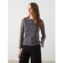 Lc Waikiki Yeni Sezon Kayık Yaka Leopar Desenli Kadın Bluz