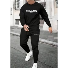 Amor Man Modern Büyük Beden Özel Tasarım Milano Baskılı Dış Mekan Kışlık Erkek Eşofman Takımı