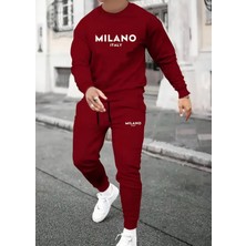 Amor Man Modern Büyük Beden Özel Tasarım Milano Baskılı Dış Mekan Kışlık Erkek Eşofman Takımı