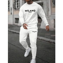 Amor Man Modern Büyük Beden Özel Tasarım Milano Baskılı Dış Mekan Kışlık Erkek Eşofman Takımı