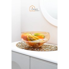 Gold Premium Büyük Cam Meyvelik Kase,dekoratif Lux Gold Renkli Cam Meyvelik Cips Kasesi