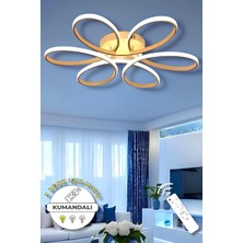 Sayra Eskitme (60CM) Kumandalı 3 Renk Modern Plafonyer LED Avize