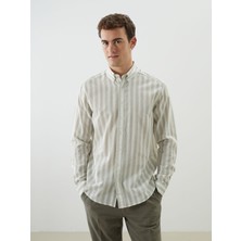 Lc Waikiki Yeni Sezon Regular Fit Uzun Kollu Çizgili Poplin Erkek Gömlek