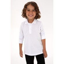 U.S. Polo Assn. Erkek Çocuk Beyaz Basic Polo Yaka Sweatshirt 50313790-VR013