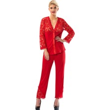 Kırmızı Penye Pijama Takımı