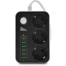Paleon 3'lü Priz 6 USB Coğaltıcı Akıllı Akım Korumalı Priz 3.4A