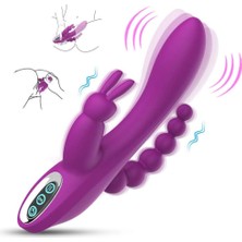Bonilove Violet 10 Modlu Titreşimli Anal Vajinal ve G-Bölgesi Uyarıcı Rabbit Vibratör+Jel
