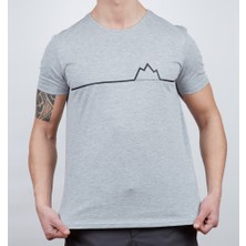 Erkek Tişört - Pamuklu Spor Tişört - Nordic - Gri Melanj