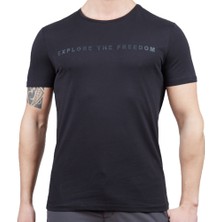 Erkek Tişört - Pamuklu Spor Tişört - Vassi - Siyah