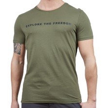 Erkek Tişört - Pamuklu Spor Tişört - Vassi - Haki