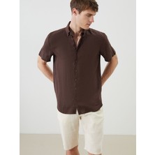 Lc Waikiki Yeni Sezon Regular Fit Kısa Kollu %100 Keten Erkek Gömlek