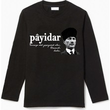 Uzun Kollu Payidar Baskılı Atatürk Pamuklu Çocuk T-Shirt