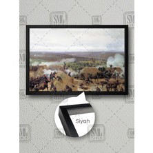 Kurtuluş Savası Milli Mücadele Savaşan Askerler Tarih Çerçeveli Yatay Kanvas Tablo