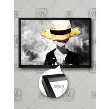 Monkey D Luffy Japon Anime Hasır Şapkalı Manga Çerçeveli Yatay Kanvas Tablo