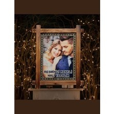 Özcan Tasarım Kişiye Özel Duvar Halısı - Ahşap Çerçeveli Fotoğraflı Halı