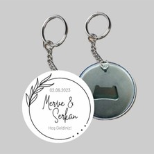 Kişiye Özel Açacaklı Düğün Anahtarlık - Nişan Anahtarlık- Söz Anahtarlık ( 25 Adet )